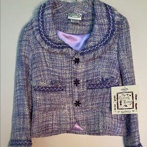 English Rose by Madonna Purple Tweed Blazer by Lipstick